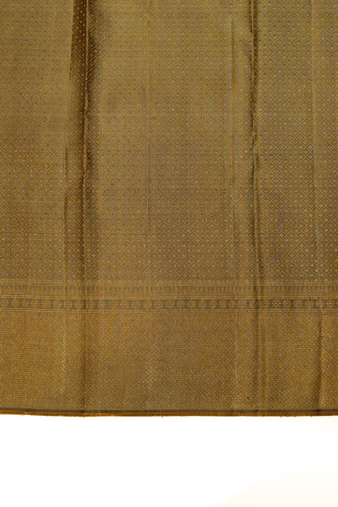 Bottle green Pichwai brocade pure Kanchipuram silk saree