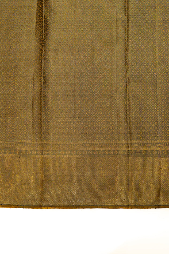 Bottle green Pichwai brocade pure Kanchipuram silk saree