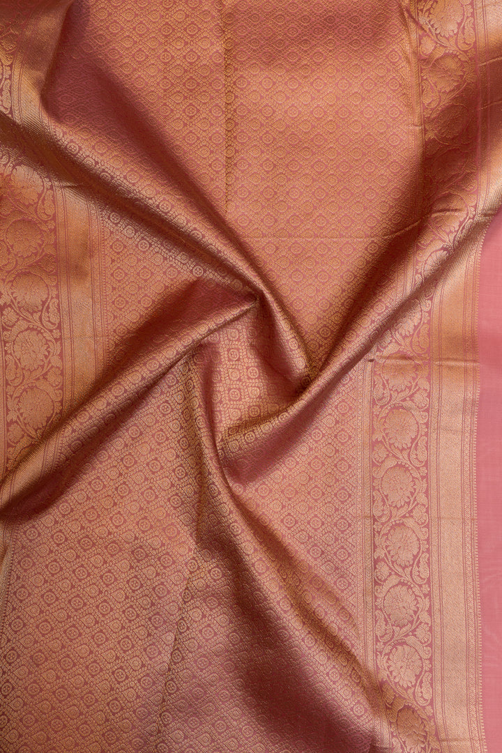 Rouge pink thilakam brocade pure Kanchipuram silk saree