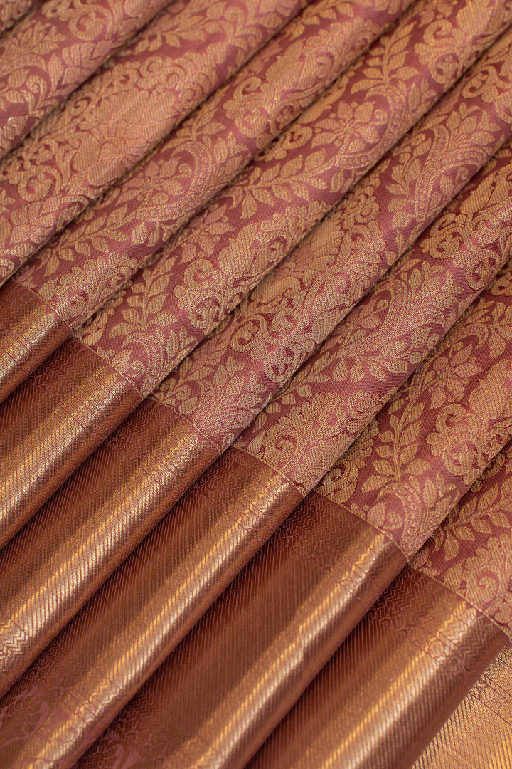 Rouge pink thilakam brocade pure Kanchipuram silk saree
