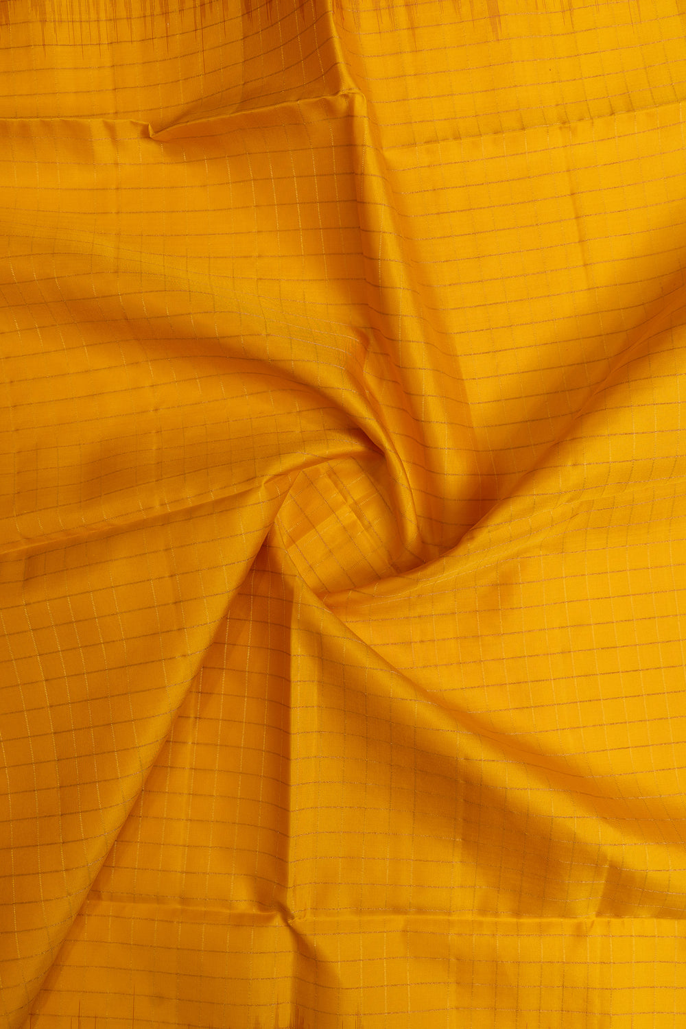 Yellow zari checks pure soft silk saree