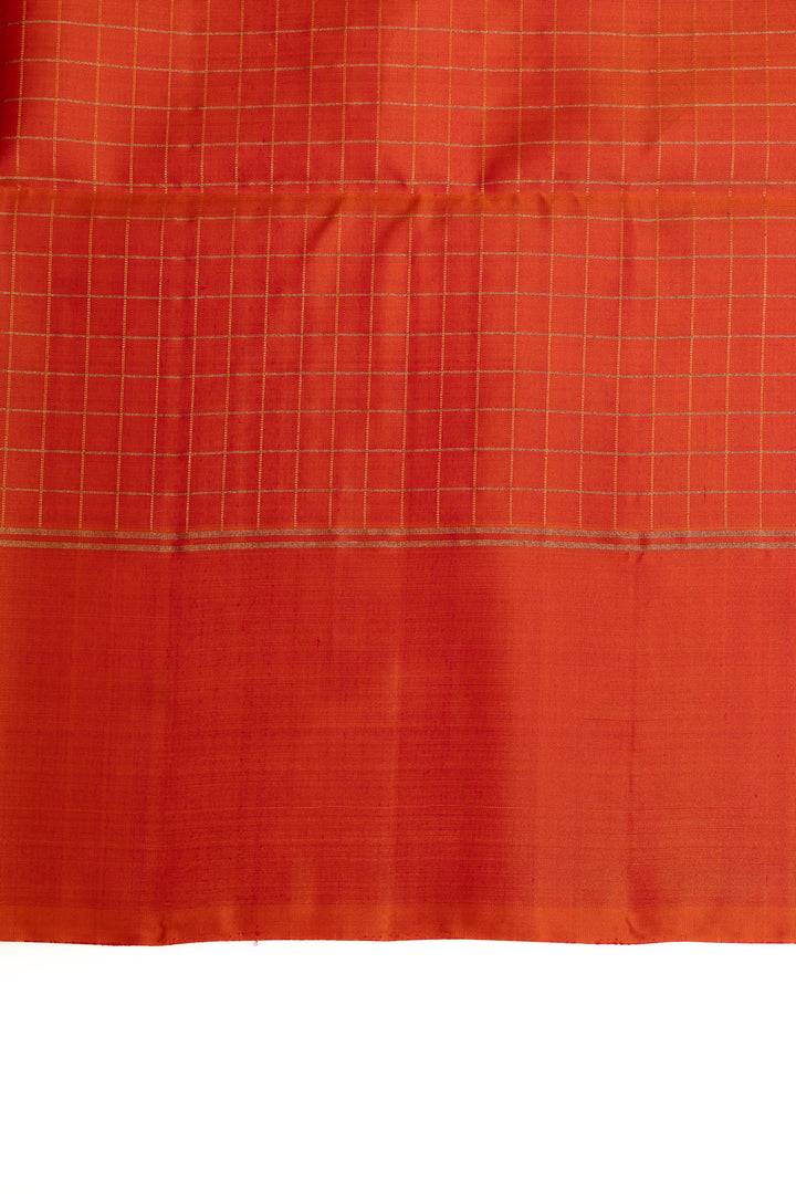 Yellow zari checks pure soft silk saree