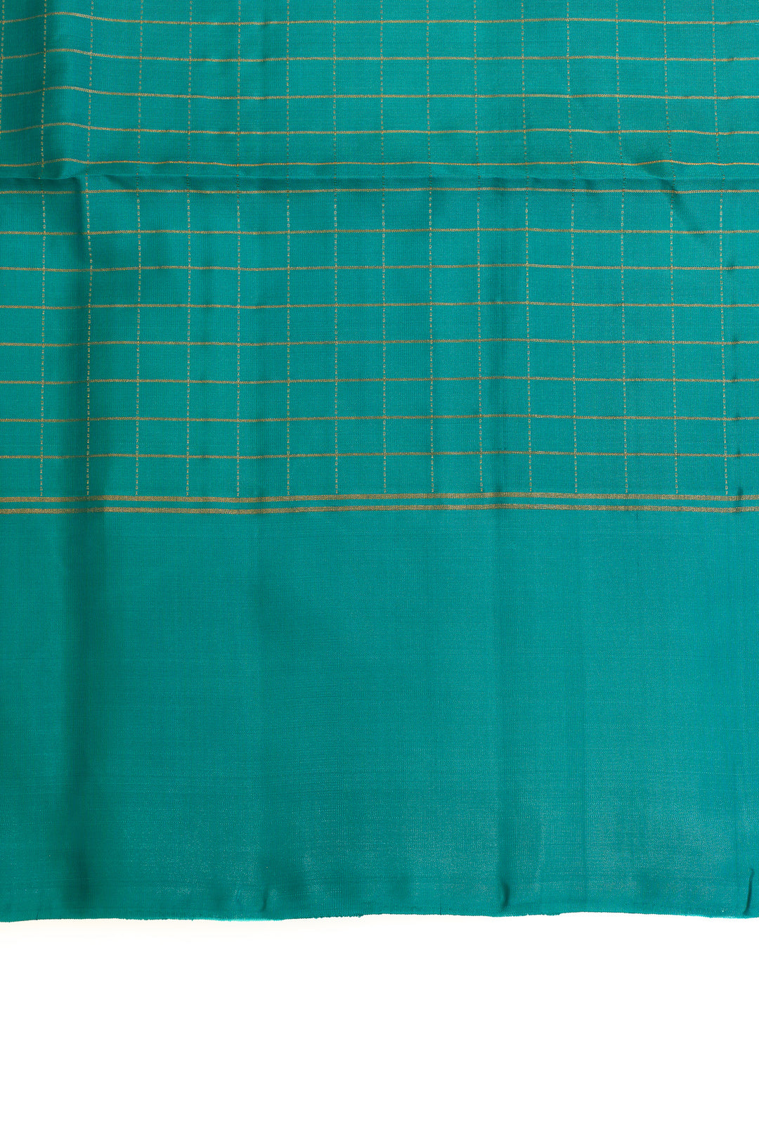Orange and blue zari checks pure soft silk saree
