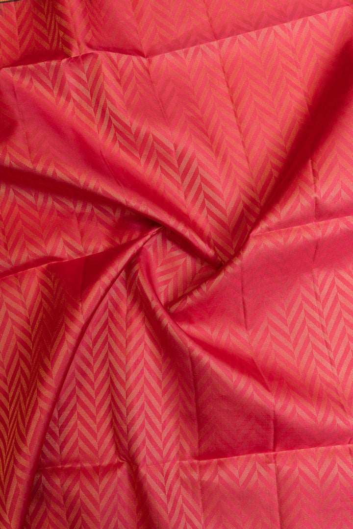Magenta pink chevron pure soft silk saree