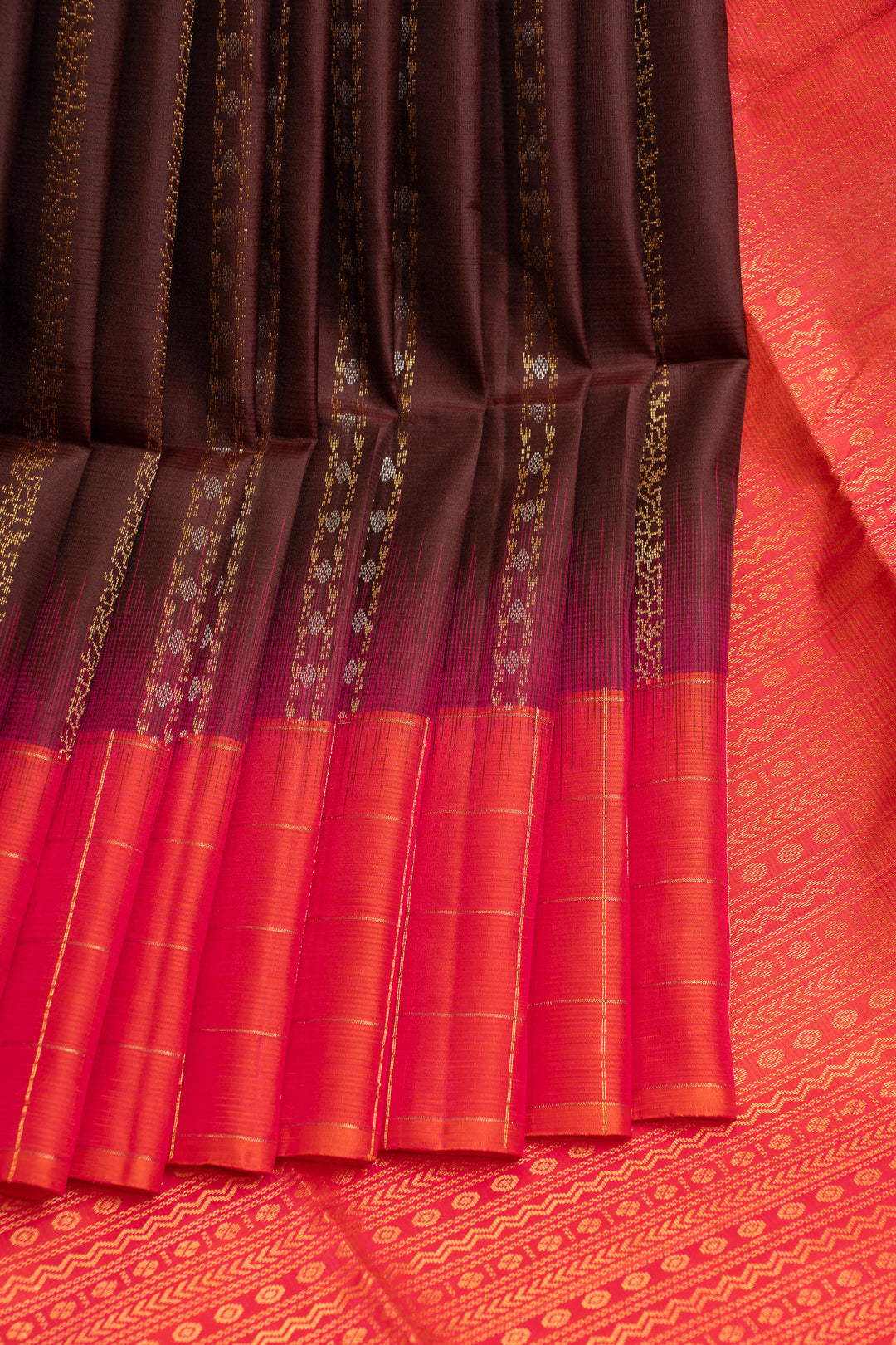 Jamun purple and peach pure soft silk saree