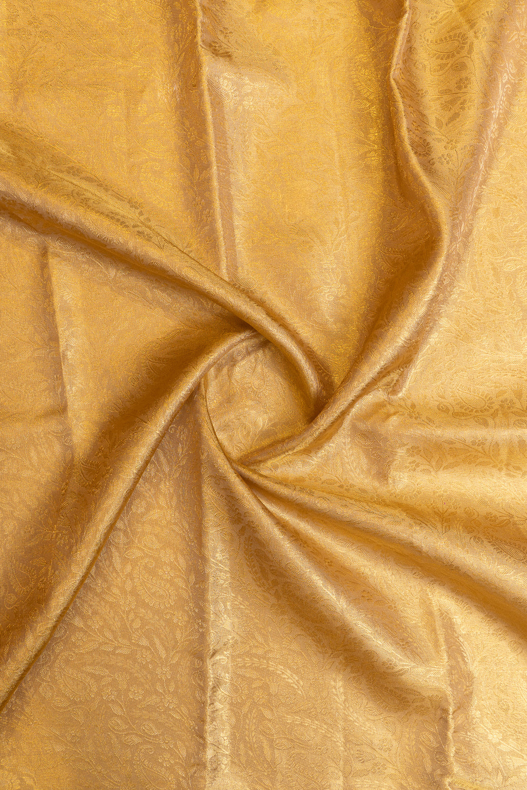 Silverish Gold paisley brocade pure Kanchipuram silk saree