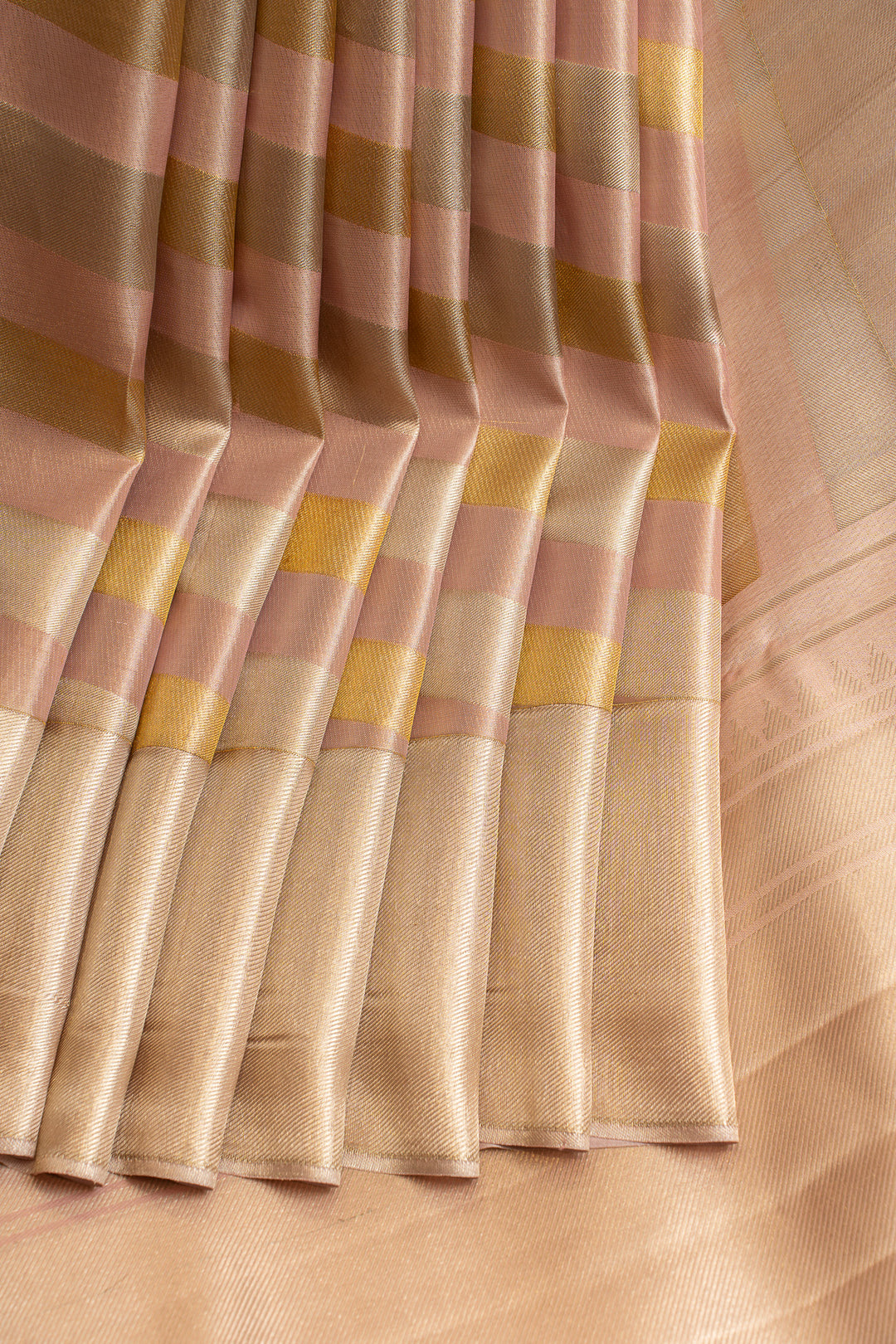 Pink stripes tissue Kanchipuram silk saree