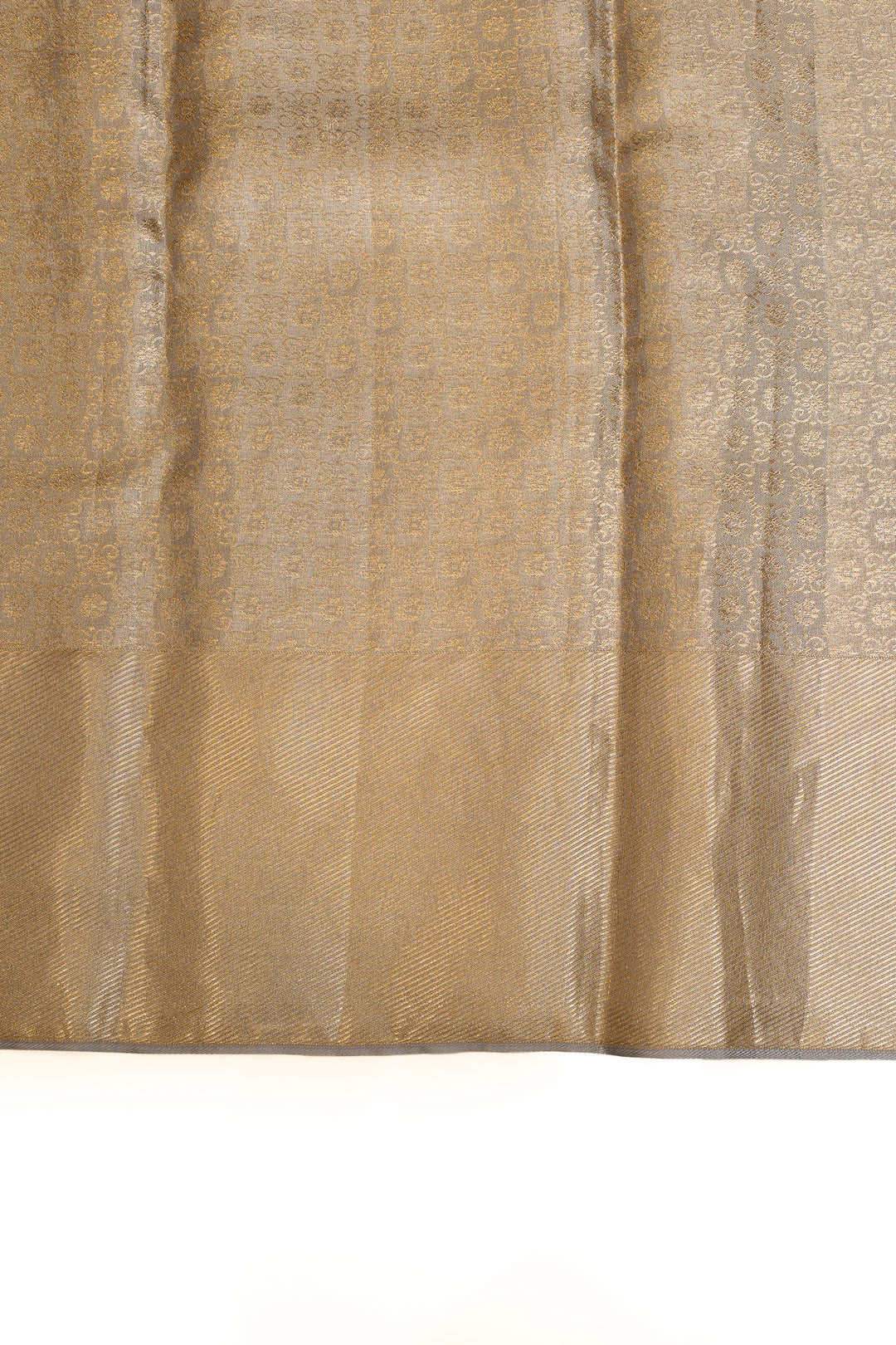 Silver and gold tissue brocade pure Kanchipuram silk saree