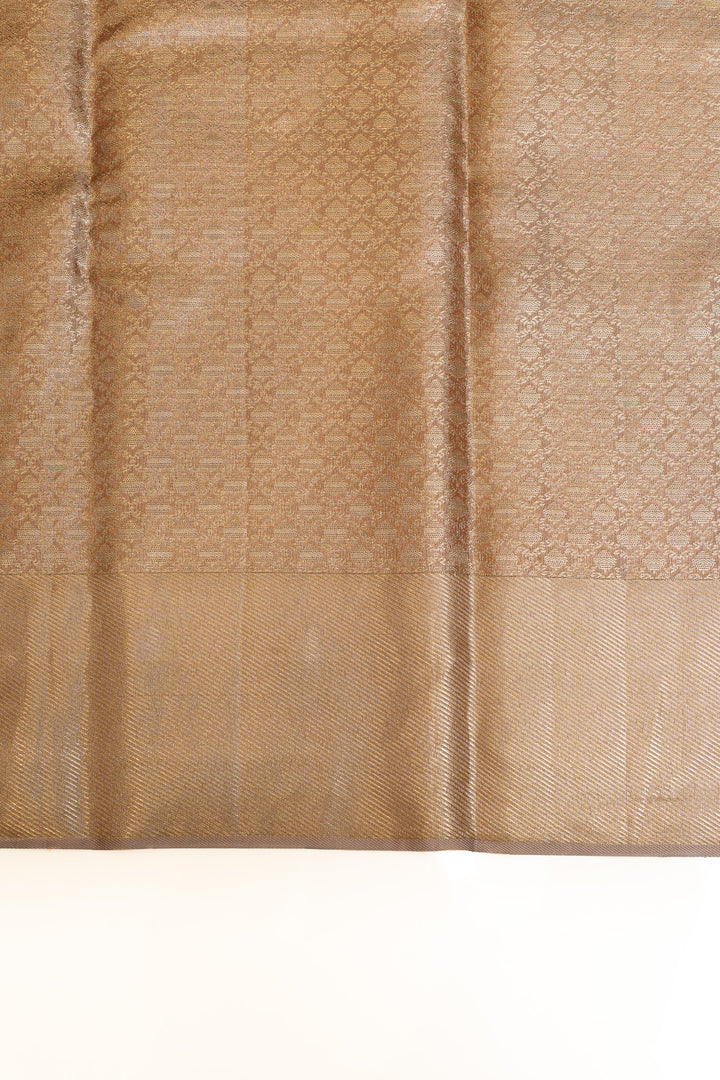 Pink silver and gold tissue brocade pure Kanchipuram silk saree