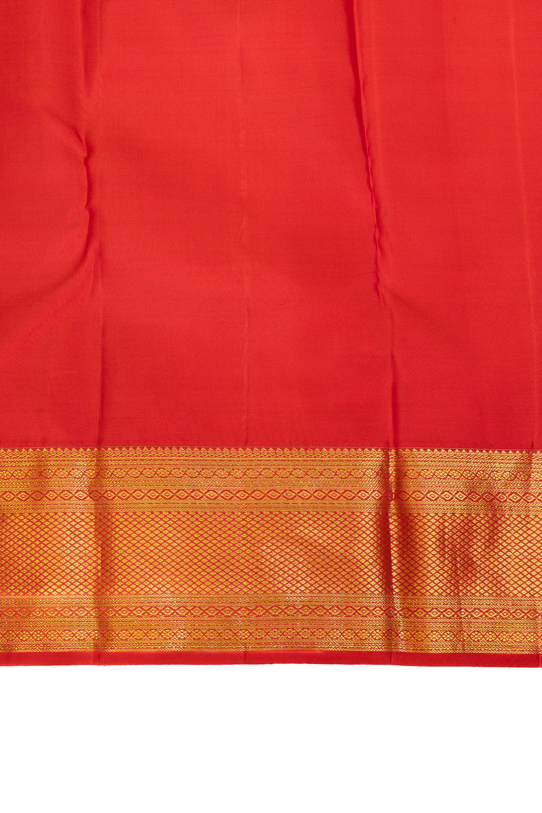 Ivory and red floral brocade pure Kanchipuram silk saree