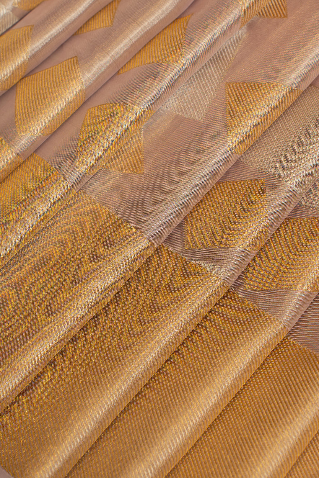 Lilac geometric tissue brocade pure Kanchipuram silk saree