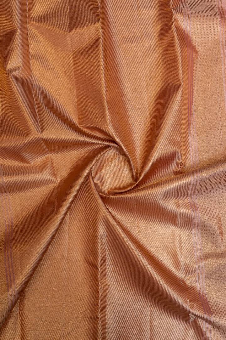 Baby rose and gold tissue Kanchipuram silk saree