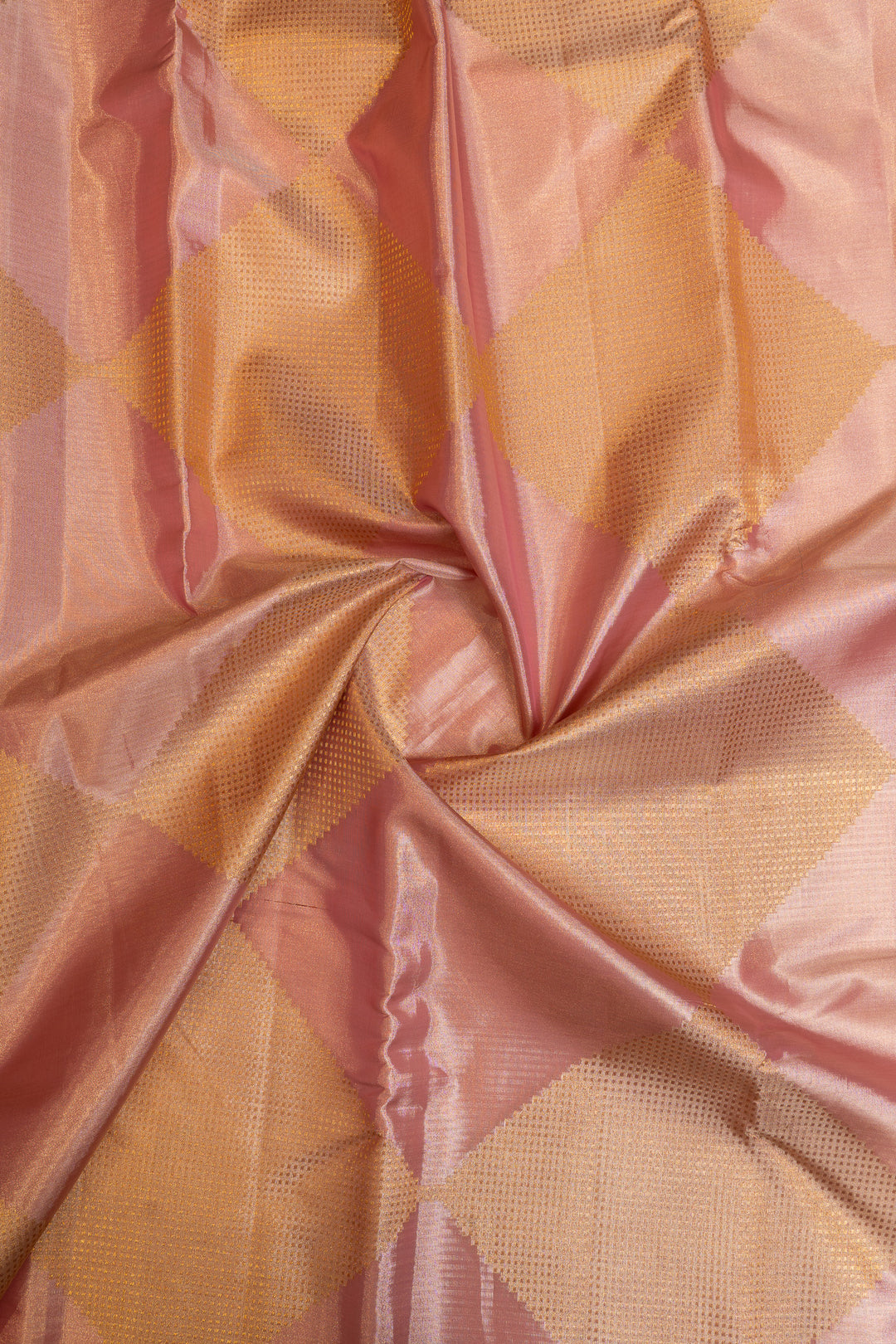 Baby rose and gold tissue Kanchipuram silk saree