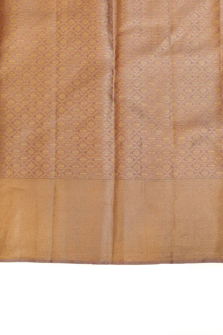 Baby rose and gold tissue Kanchipuram silk saree