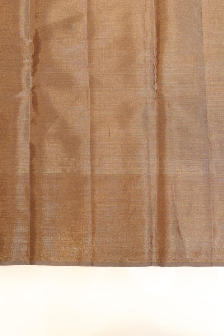 Peach and pastel pink diamond tissue  pure Kanchipuram silk saree