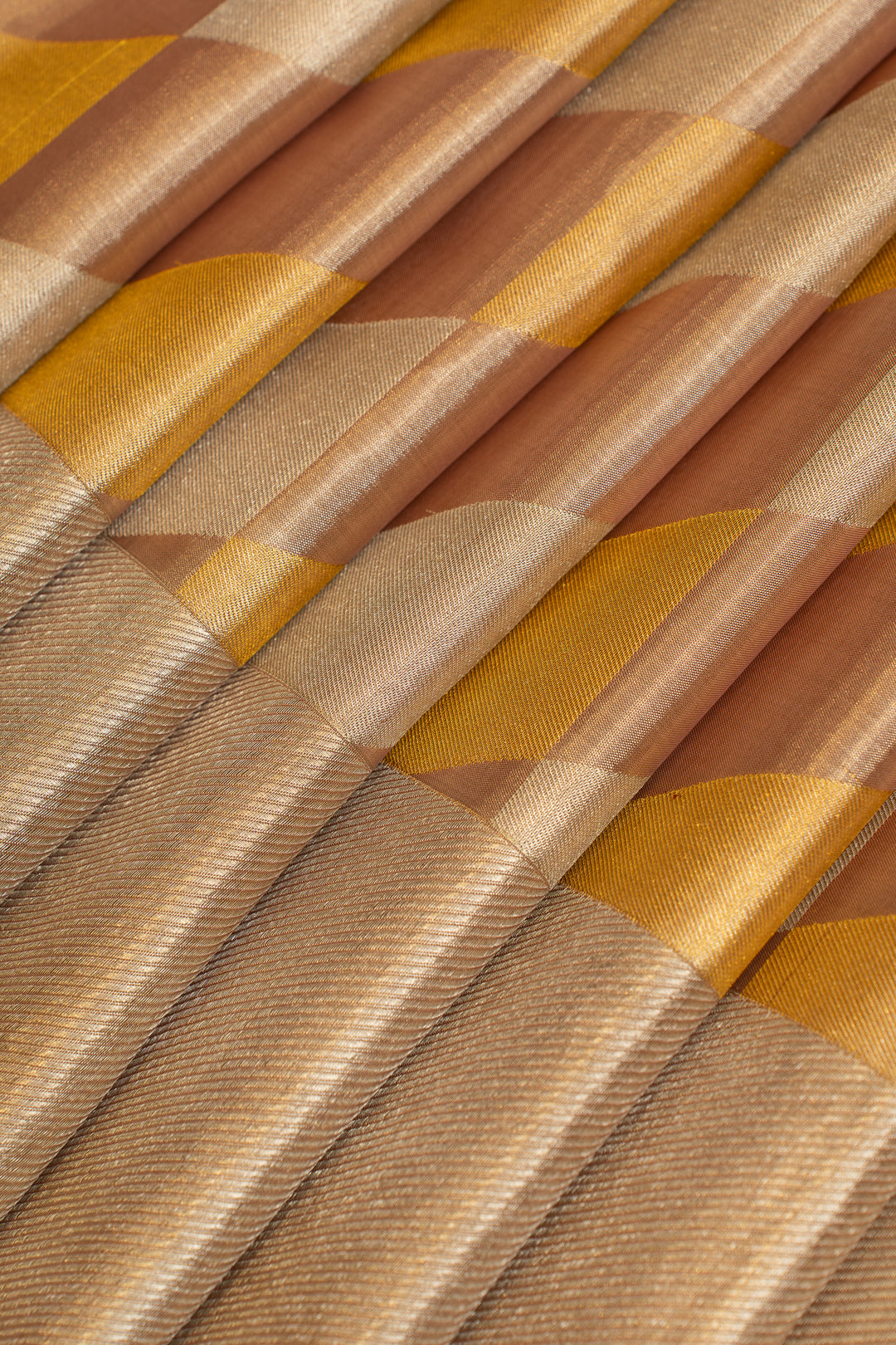 Peach and pastel pink diamond tissue  pure Kanchipuram silk saree