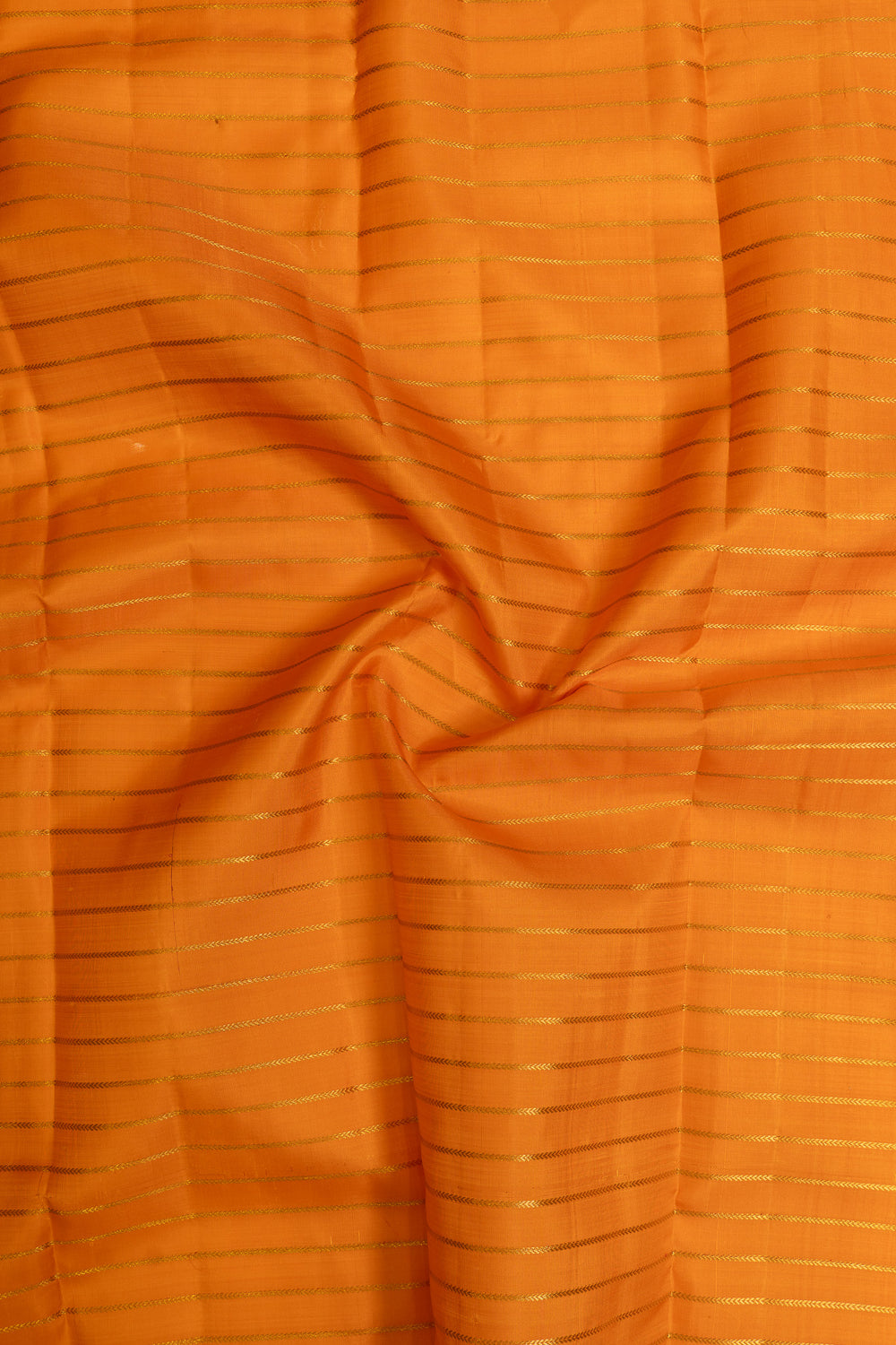 Orange vintage stripes pure Kanchipuram silk saree