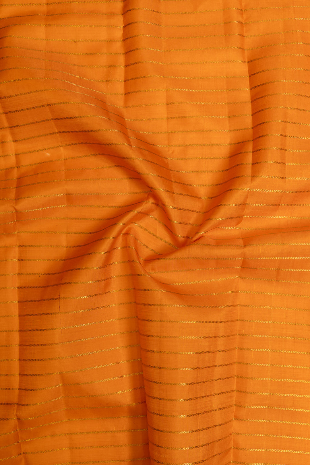 Orange vintage stripes pure Kanchipuram silk saree