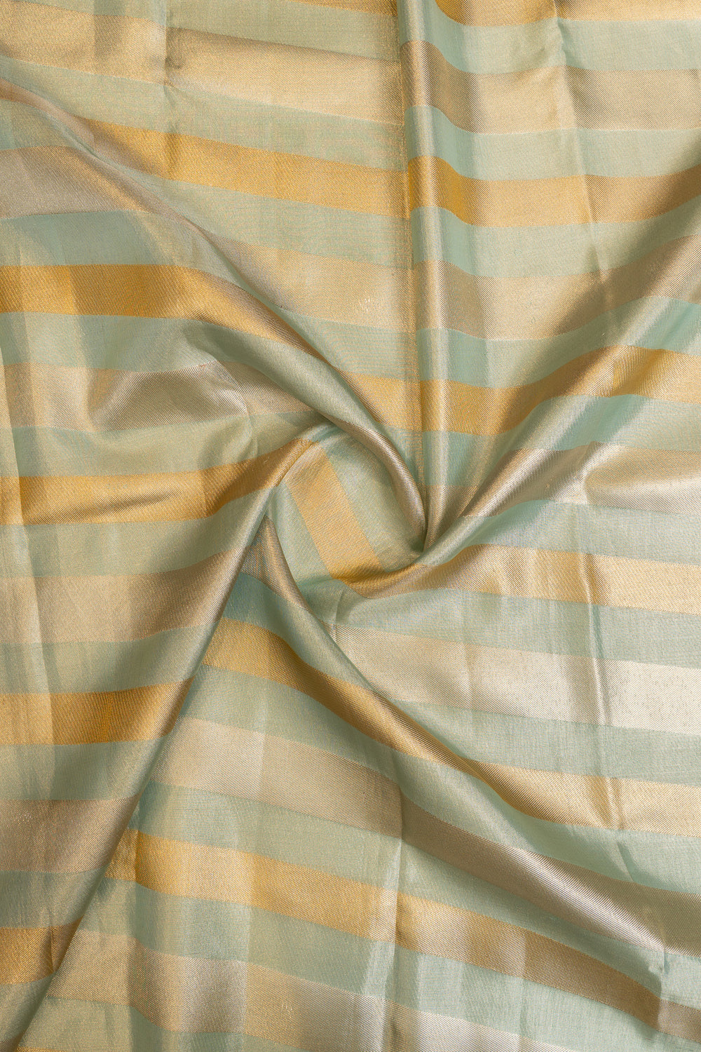 Pastel blue stripes tissue pure Kanchipuram silk saree