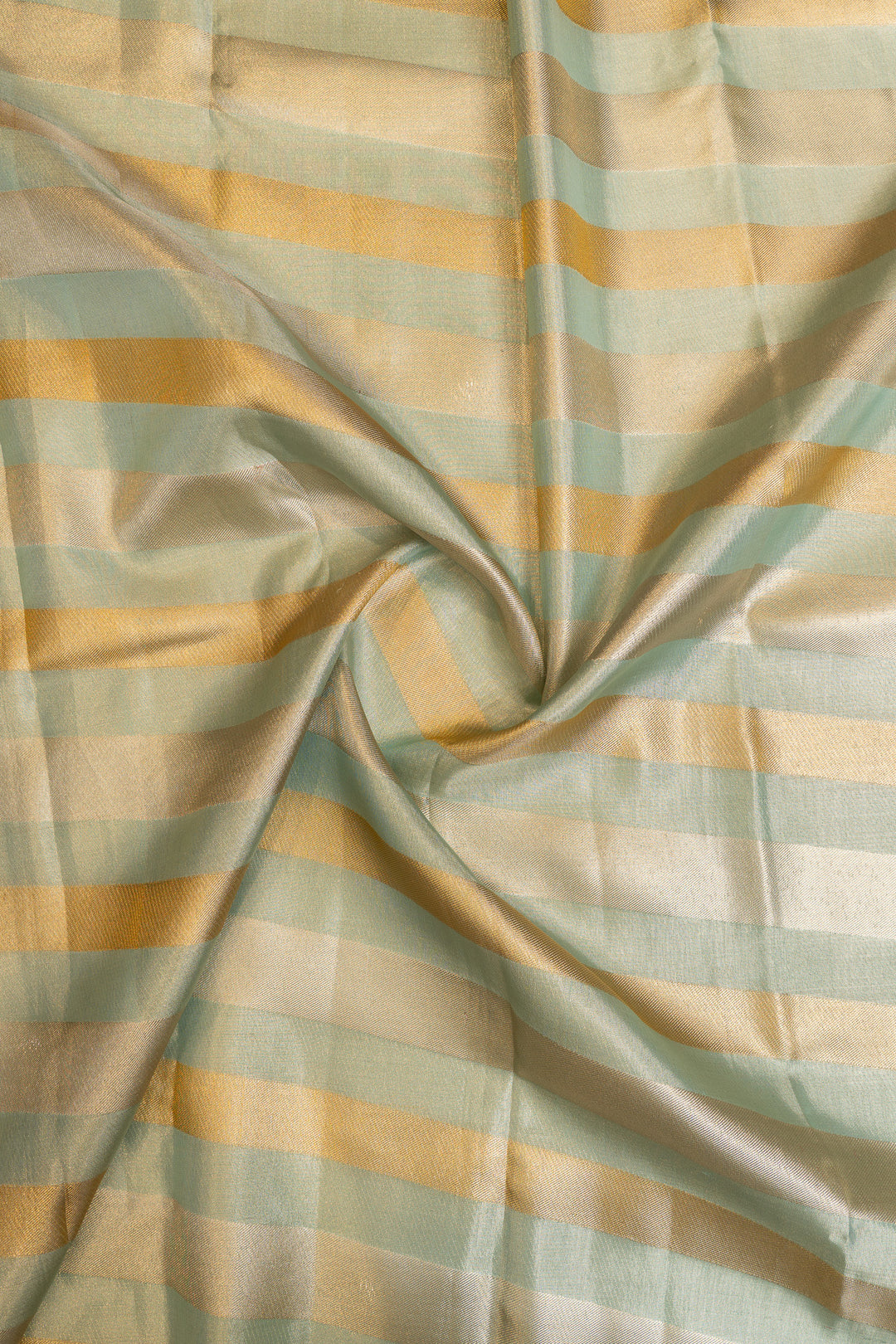Pastel blue stripes tissue pure Kanchipuram silk saree