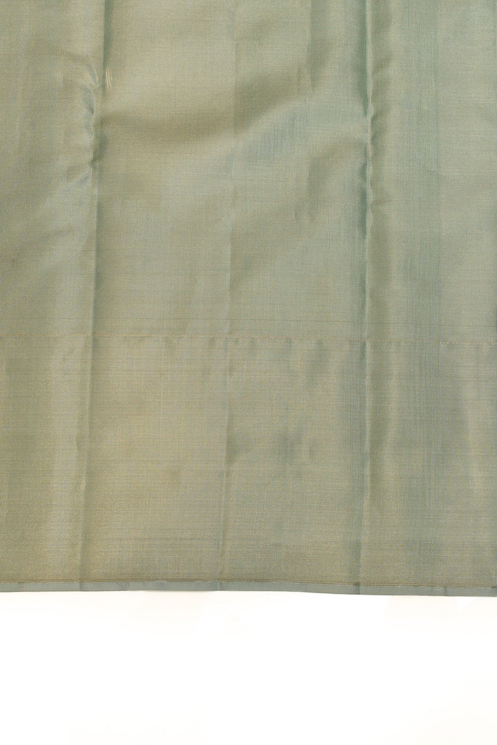 Pastel blue stripes tissue pure Kanchipuram silk saree