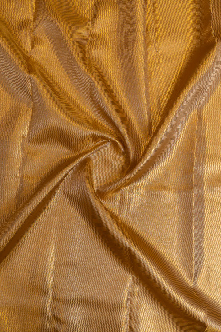 Gold brocade self stripes pure Kanchipuram silk saree