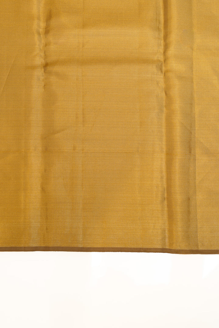 Gold and orange triangle brocade pure Kanchipuram silk saree
