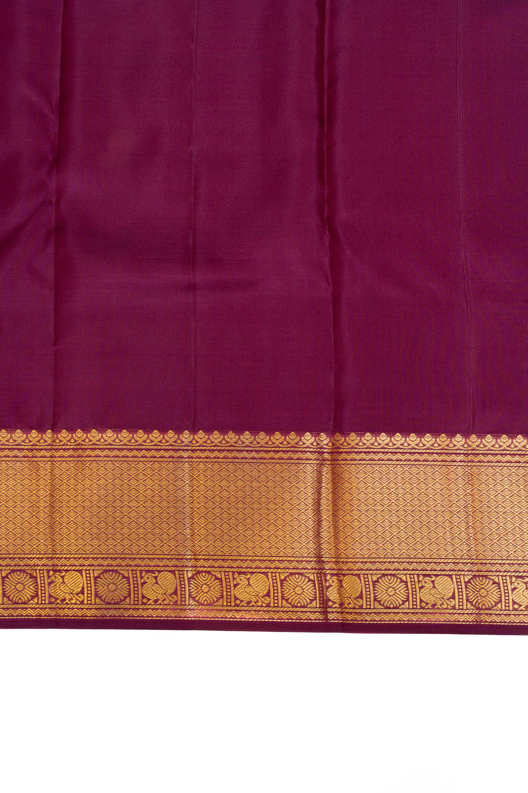 Orange and purple floral brocade pure Kanchipuram silk saree
