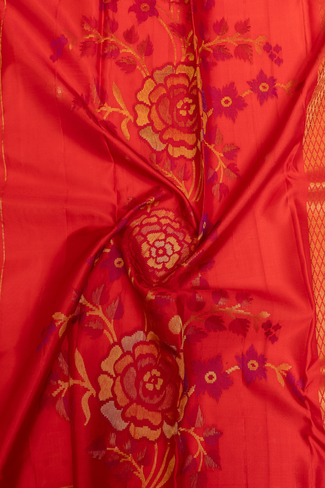 Red brocade pure kanchiouram silk saree