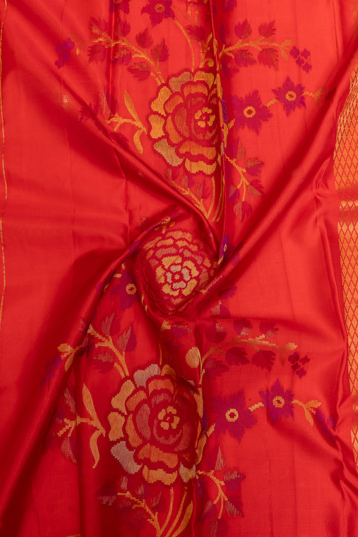 Red brocade pure kanchiouram silk saree