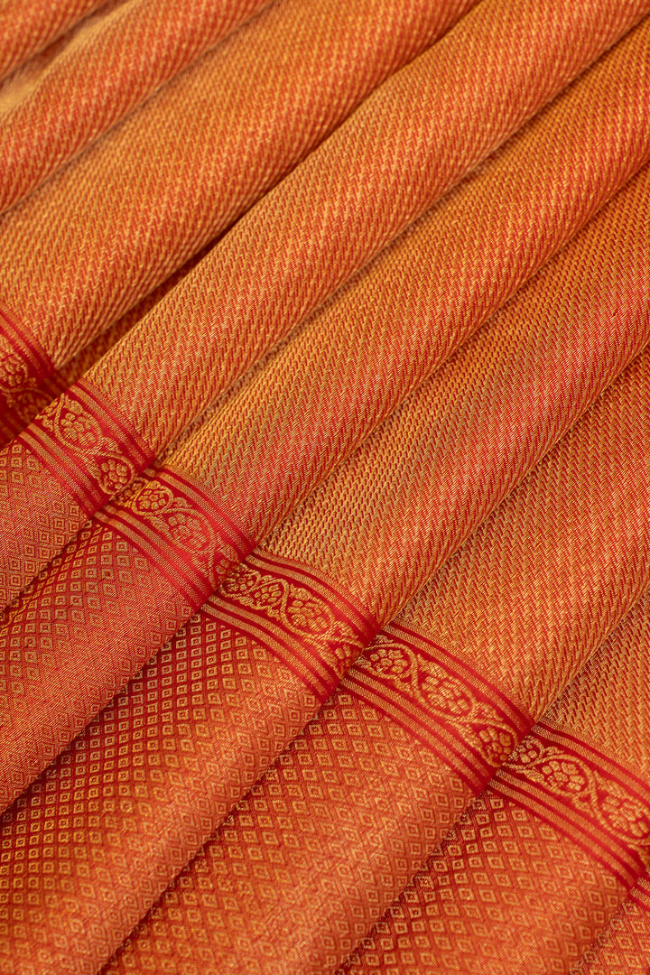 Red brocade pure kanchiouram silk saree