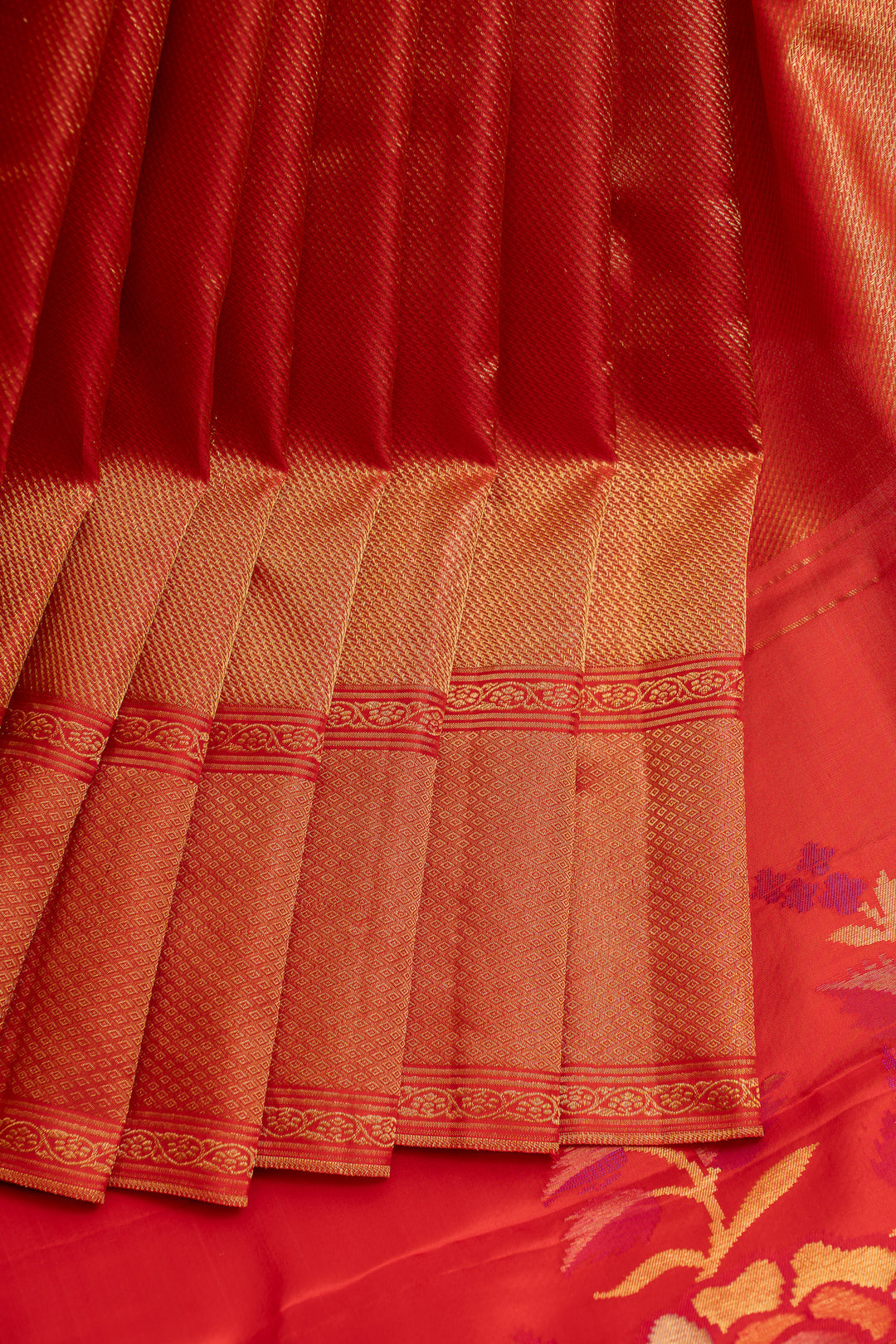 Red brocade pure kanchiouram silk saree
