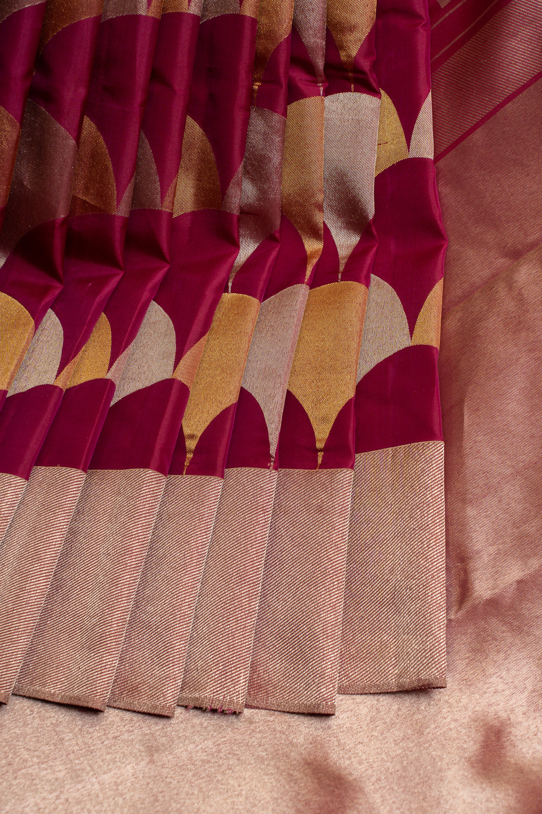 Magenta purple pure Kanchipuram silk saree