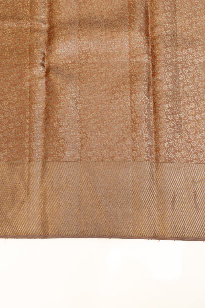 Orange and silver tissue pure Kanchipuram silk saree