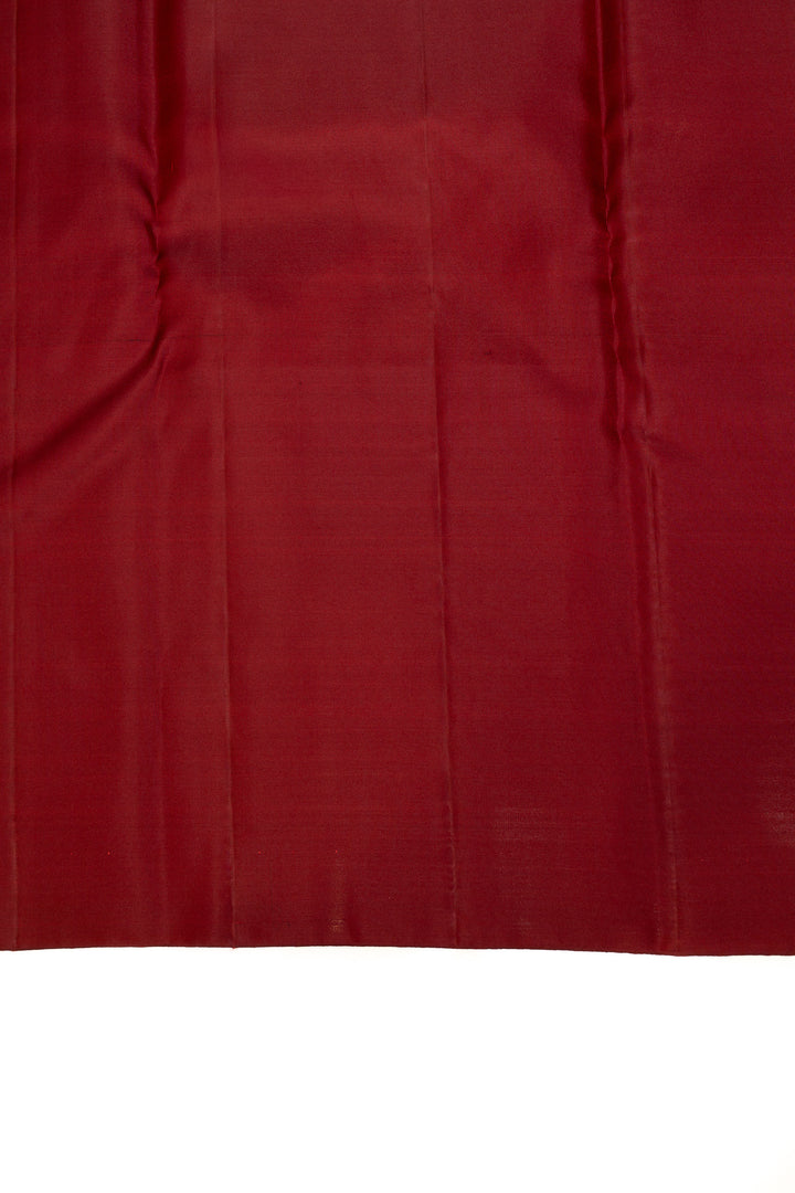 Maroon temple border pure Kanchipuram silk saree