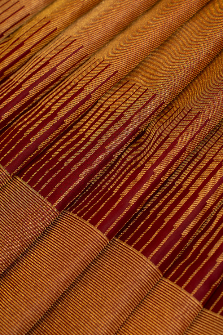 Maroon temple border pure Kanchipuram silk saree