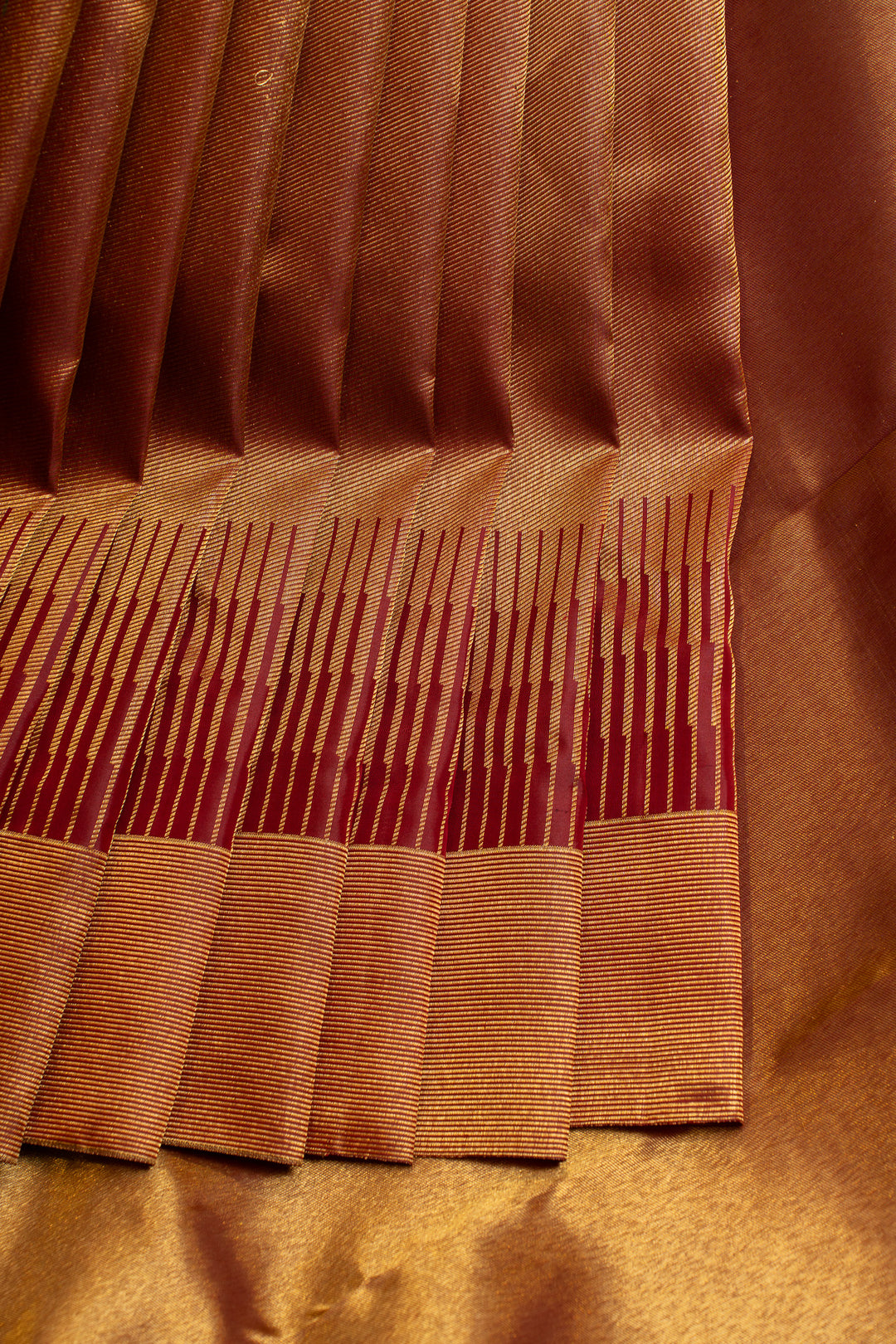 Maroon temple border pure Kanchipuram silk saree
