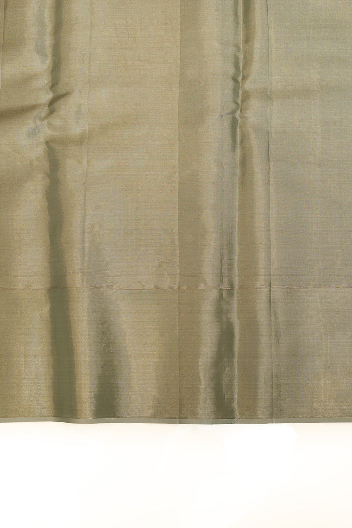Pastel blue self brocade pure Kanchipuram silk saree
