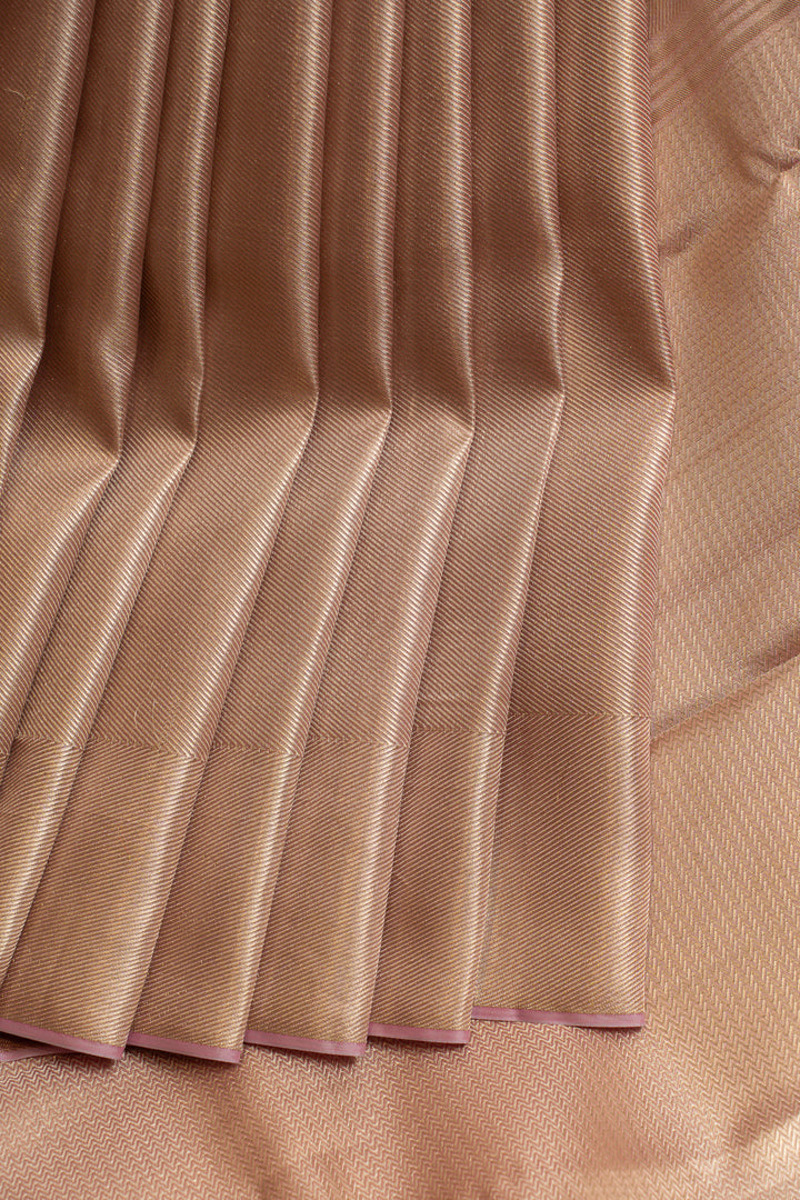 Light pink self brocade pure Kanchipuram silk saree