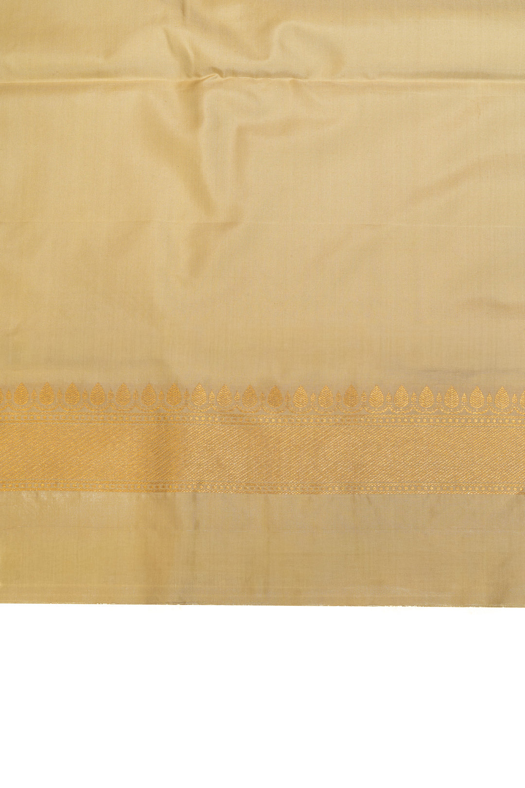 Ivory and gold pure Kanchipuram silk saree