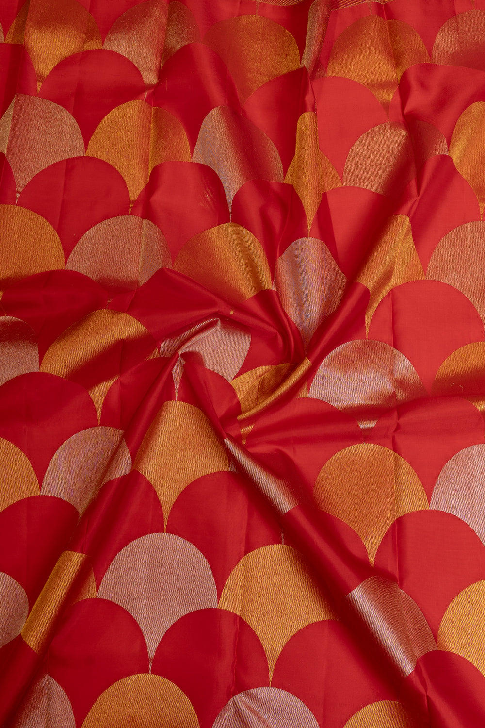 Red and gold pure Kanchipuram silk saree