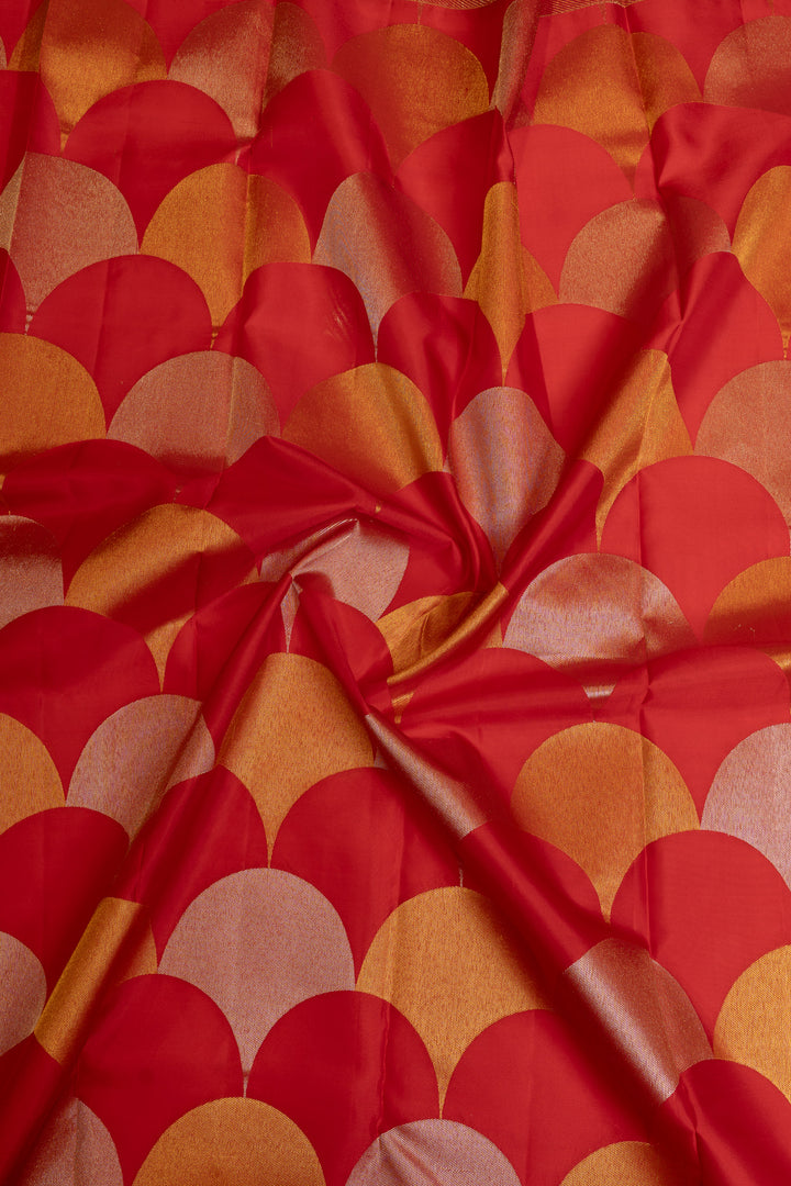 Red and gold pure Kanchipuram silk saree
