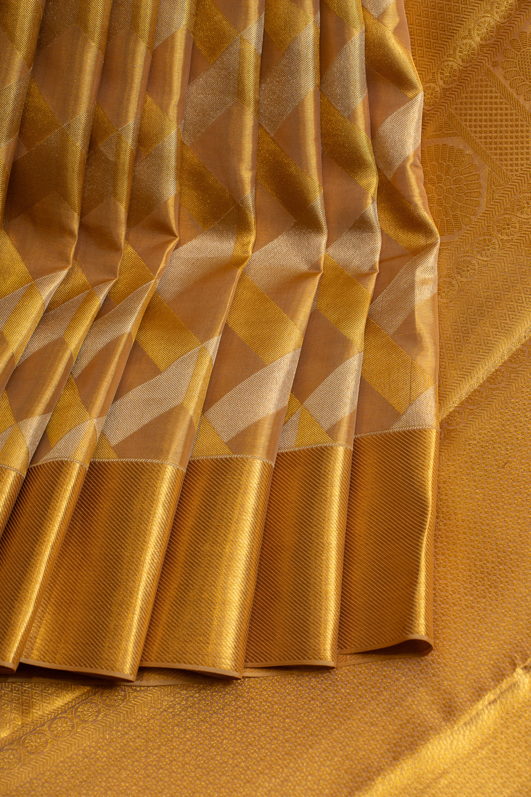 Silver and gold tissue pure Kanchipuram silk saree