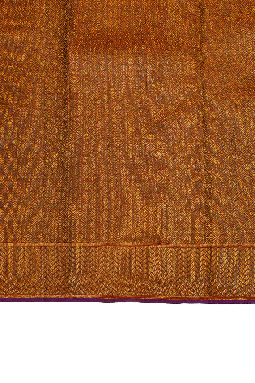 Silverish gold houndstooth brocade pure Kanchipuram silk saree