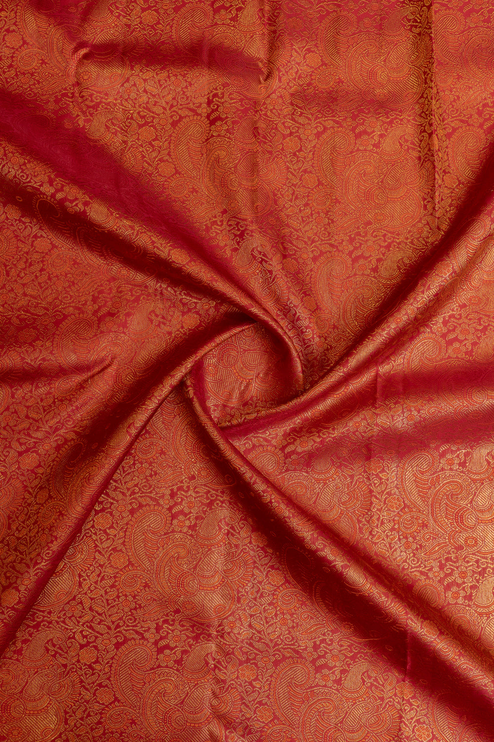 Red minakari brocade pure Kanchipuram silk saree