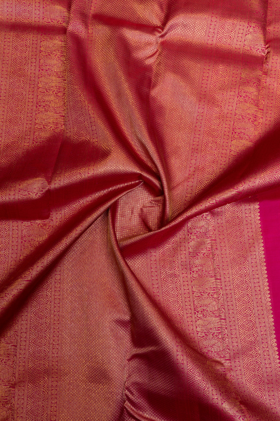 Lime and magenta traditional pure Kanchipuram silk saree