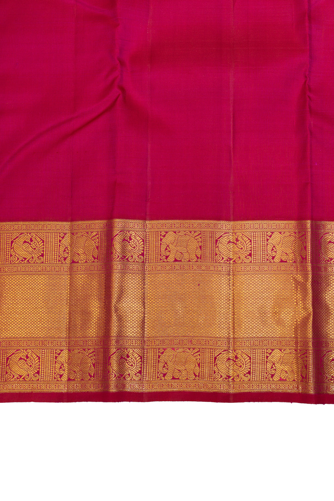 Lime and magenta traditional pure Kanchipuram silk saree