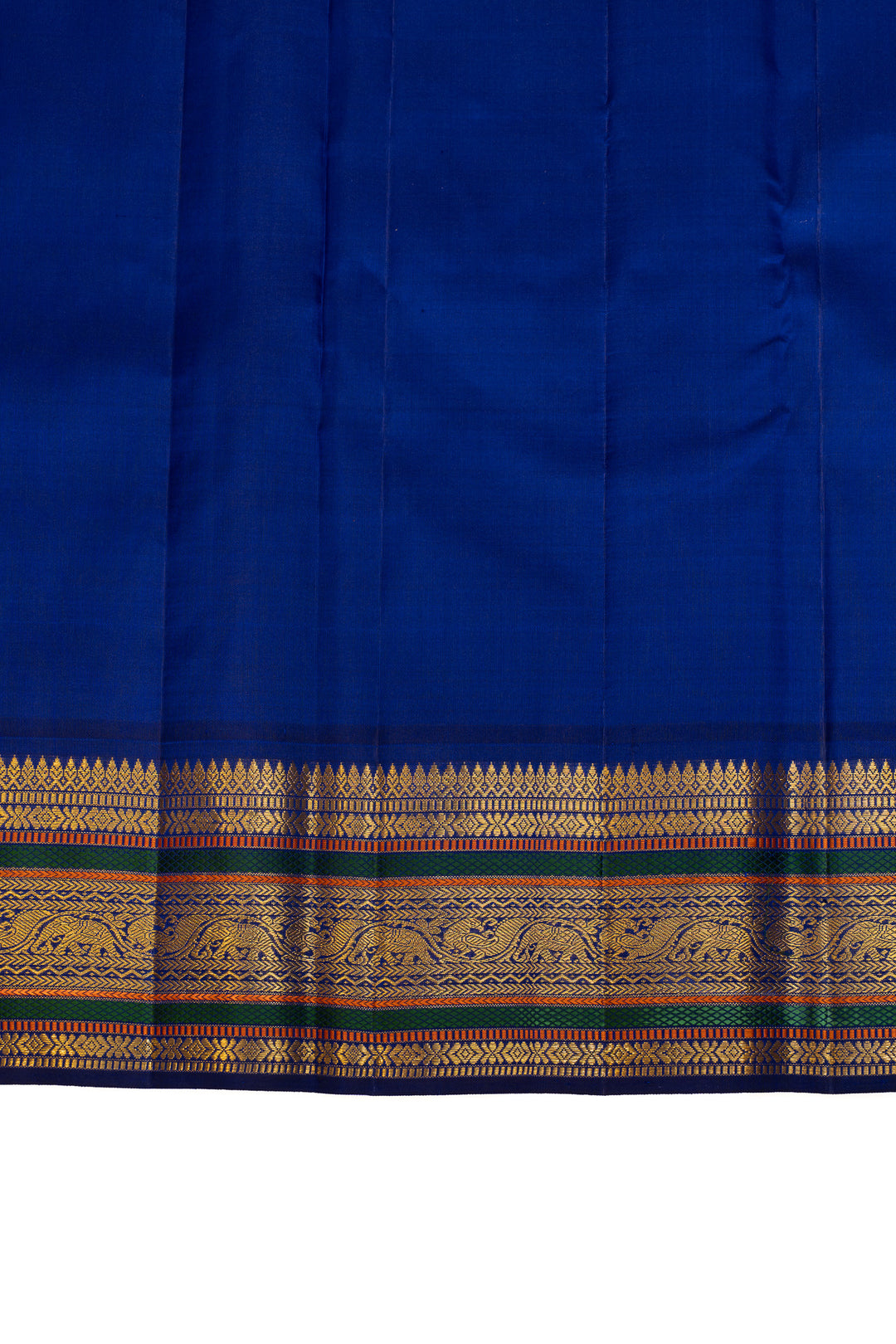 Yellow and MS blue pure Kanchipuram silk saree