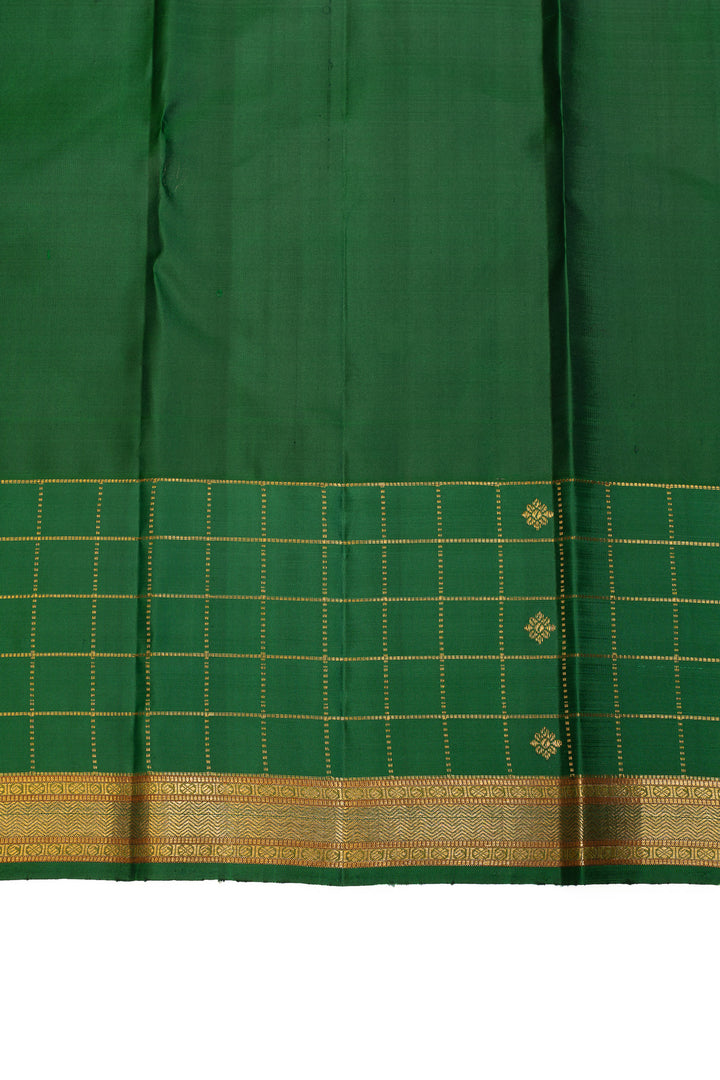 Red and green traditional pure Kanchipuram silk saree