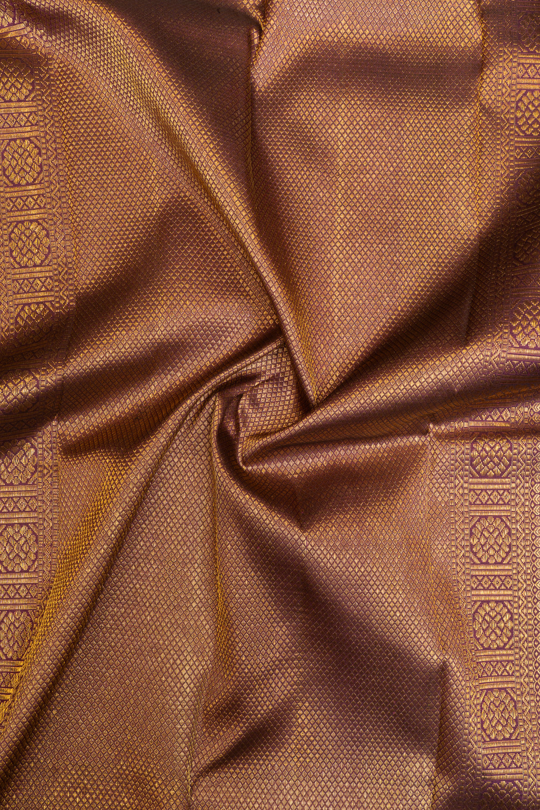 Green and purple stripes pure Kanchipuram silk saree
